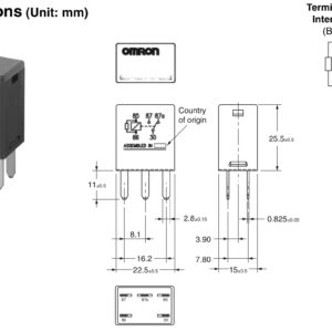 Omron GM 5 pin Black 12077866 Replacement for Relay 5810-0202, 7866 (Pack of 3)