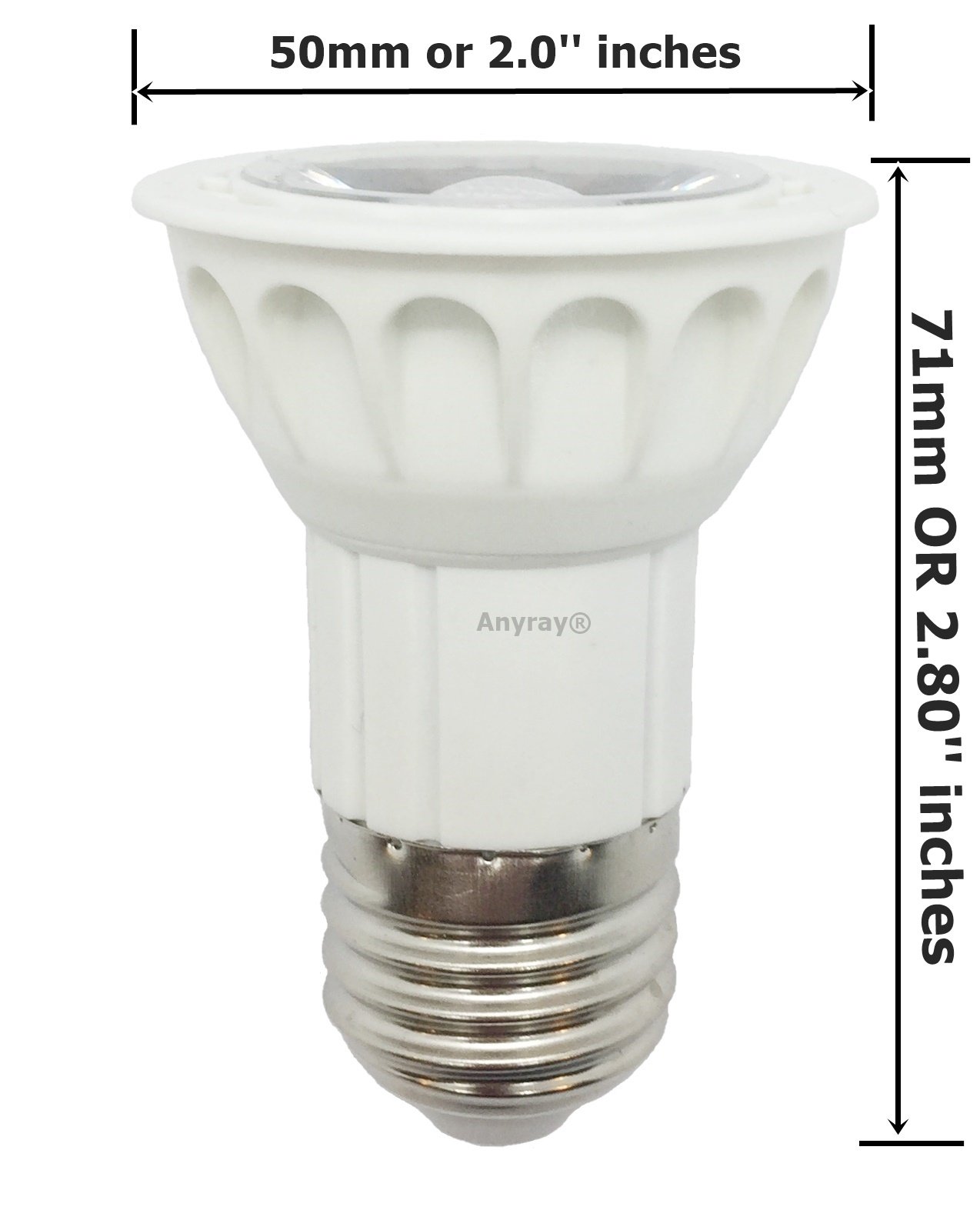 Anyray 2-LED Bulbs 5W Universal Replacement Bulb for Hoods 75 Watt Standard 75W E27