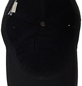 Timberland Men's Cotton Canvas Baseball Cap Hat, Black/Logo Patch, One Size