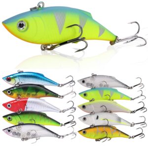 sougayilang fishing lures swimbait vibe crankbaits for trout bass perch musky walleye fishing-style-f 10pcs