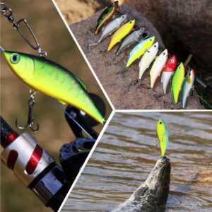 Sougayilang Fishing Lures Swimbait Vibe Crankbaits for Trout Bass Perch Musky Walleye Fishing-Style-F 10Pcs