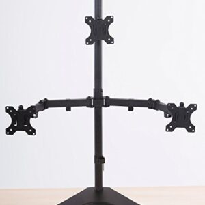 Stand Steady Triple Monitor Desk Stand with Tabletop Base, for Home or Office Use, Height Adjustable Computer Monitor Stand with Full Articulation VESA Mounts, Fits Most LCD/LED Monitors 13-32 Inches