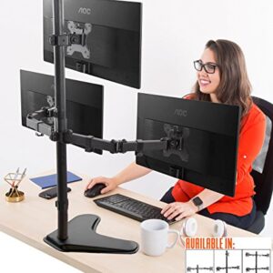 Stand Steady Triple Monitor Desk Stand with Tabletop Base, for Home or Office Use, Height Adjustable Computer Monitor Stand with Full Articulation VESA Mounts, Fits Most LCD/LED Monitors 13-32 Inches