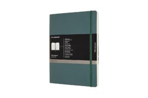 moleskine pro notebook, soft cover, xl (7.5" x 9.5") professional project planning, forest green, 192 pages