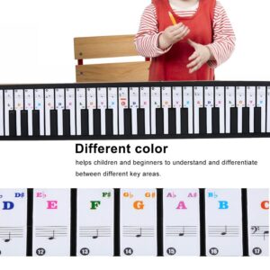 VGEBY 61/88 Keys Piano Stickers, Transparent Removable Keyboard Double Layer Coating for Kids and Beginners(Colored)