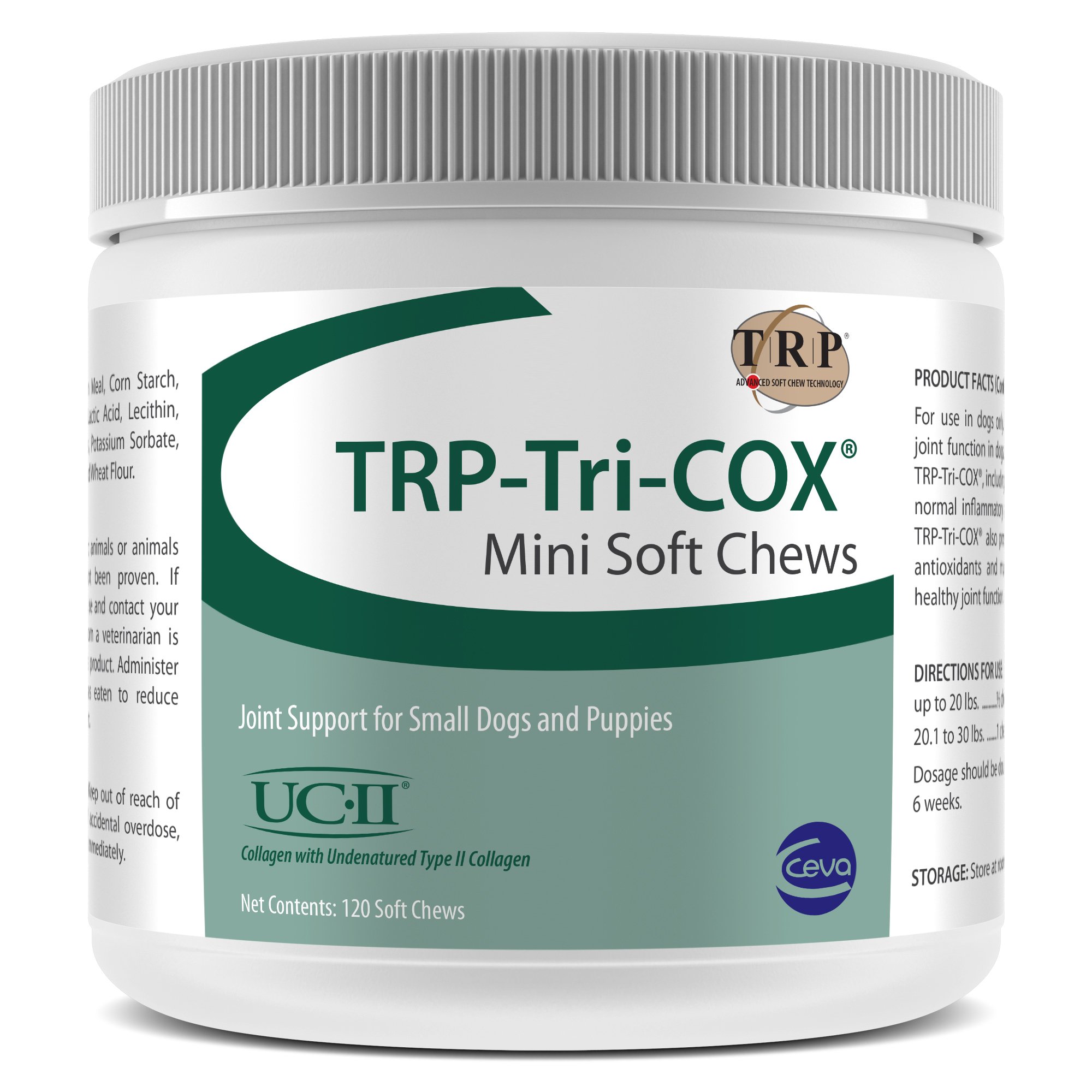 CEVA Animal Health TRP-Tri-COX Mini Soft Chews, Joint Support For Small Dogs & Puppies (120 Count)