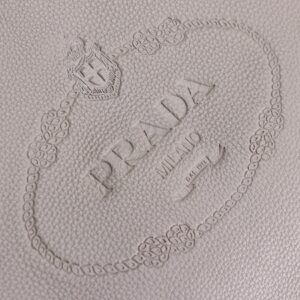 Prada Women's Vitello Daino Grey Leather Satchel Bag Handbag 1BC051