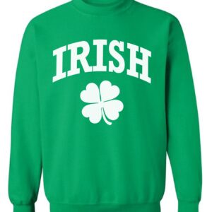 Pekatees Irish Clover Sweatshirt Lucky Irish Clover Sweater for St. Patrick's Green XL