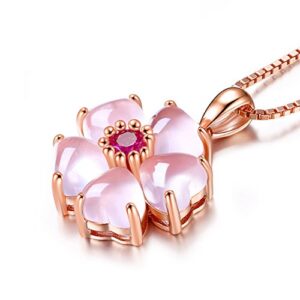 YOUMIYA ROSE Gold Cherry Blossoms Necklace for Graduation Pink beautiful Artificial stone crystal Necklace Best Gifts for Women Friend Lover