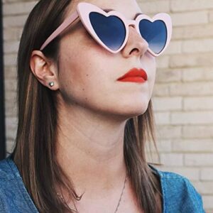 ZYApril Love Heart Shaped Sunglasses for Women - Vintage Cat Eye Mod Style Retro Glasses as Birthday Gifts