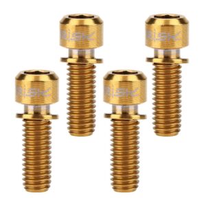 Titanium Bolts M6X18Mm 4Pcs Mountain ycle Bike Disc Brake Clamp Bolt Fixed Screw with Gasket (M6X18 Gold) Brake Mount Bolts MTB Bike Caliper Bolts