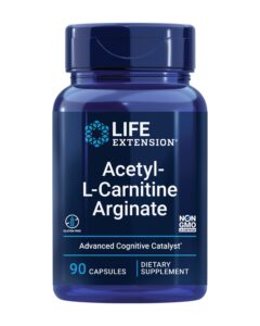 life extension acetyl-l-carnitine arginate - advanced amino acid carnitine supplement for memory, cognition, cell energy & brain health support – gluten-free, non-gmo – 90 capsules