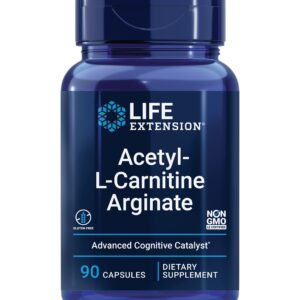 Life Extension Acetyl-L-Carnitine Arginate - Advanced Amino Acid Carnitine Supplement for Memory, Cognition, Cell Energy & Brain Health Support – Gluten-Free, Non-GMO – 90 Capsules