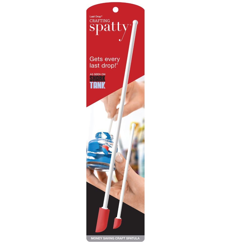 Spatty Daddy Crafting Spatula Set (6 and 12 Inch Red) Shark Tank Mom Made Scrapes Last Drop, Spreads Mixes Glue, Paint, Thoughtful Gifts for Women, Teen, Grandma, Stocking Stuffers for Christmas