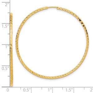 14K Yellow Gold Square Tube Endless Round Hoop Earrings