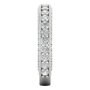 1.44 ct Round Cut Clear Simulated Diamond 14k White Gold Eternity Wedding Engagement Promise anniversary Band Sz 4.5