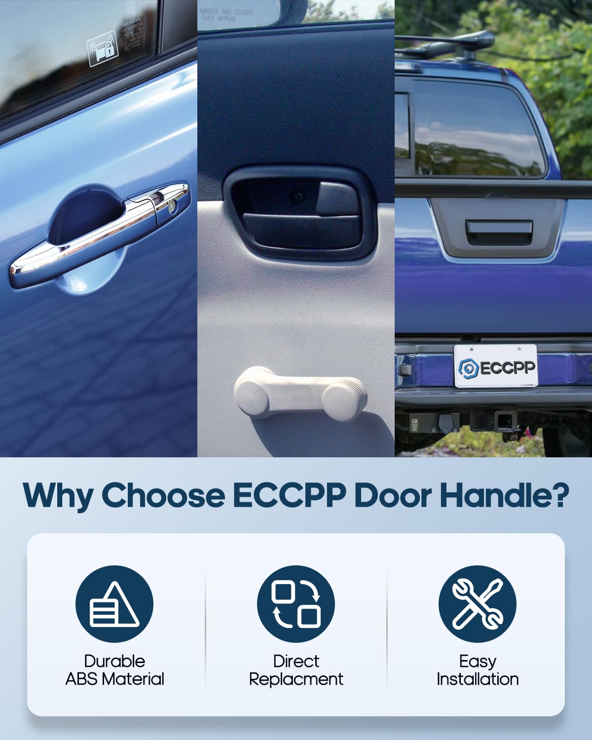 ECCPP Door Handle Exterior Outside Outer Front Driver Passenger Side for 2001-2011 for Ford Ranger