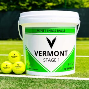 vermont mini green tennis balls [stage 1] | itf approved tennis balls – all court surfaces