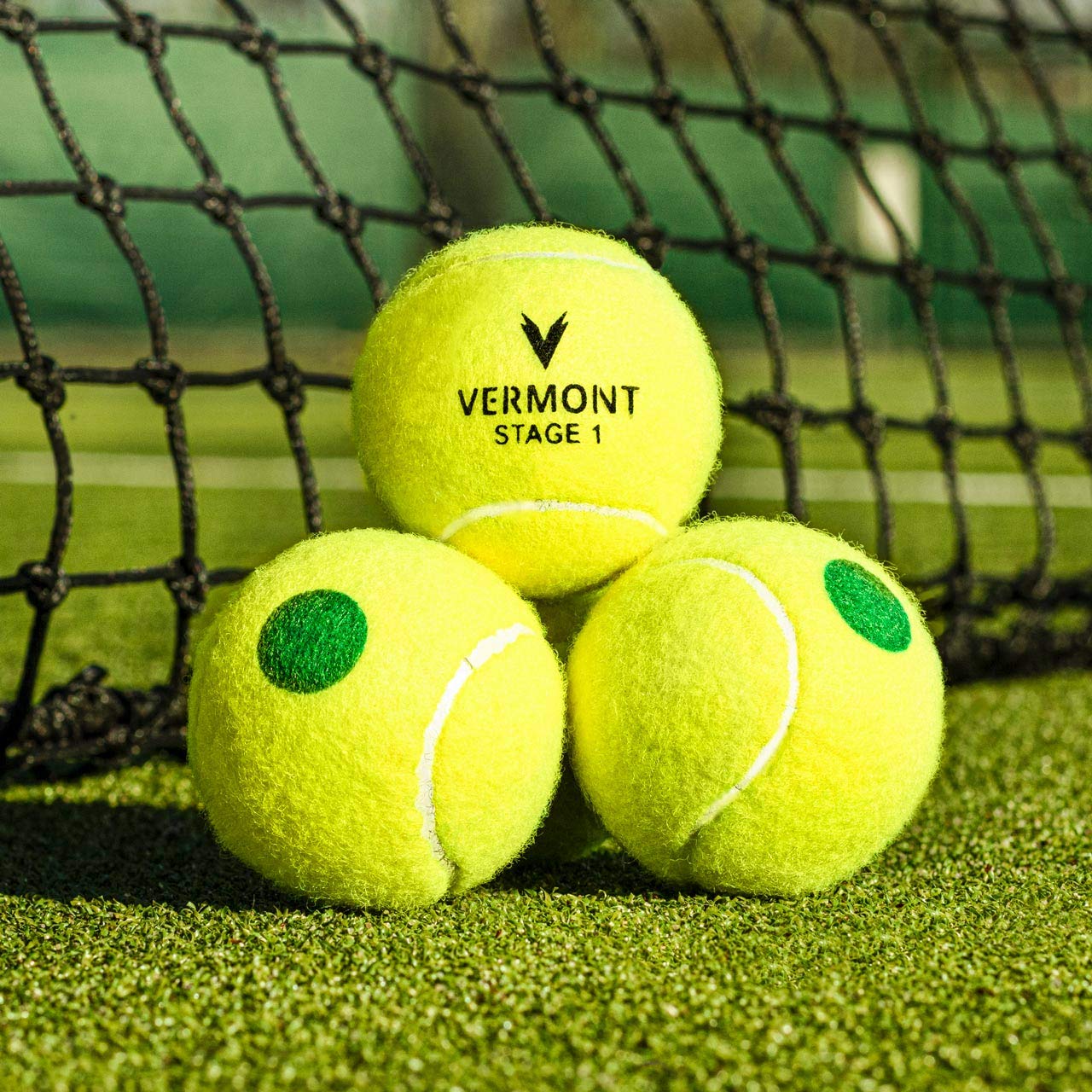 Vermont Mini Green Tennis Balls [Stage 1] | ITF Approved Tennis Balls – All Court Surfaces