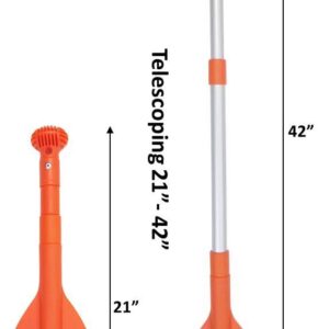 Pactrade Marine Boat Kayak Raft Mini Telescopic 21'' - 42'' Paddle Orange Blade Round Grip No Direction Limit