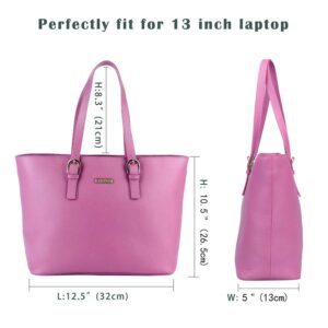 Banuce Leather Purses and Handbags for Women Large Capacity Shoulder Bag Ladies Office Work Bag Purple