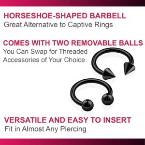 bodyjewellery 2pcs 16g 8mm circular barbell Titanium septum snake nose bite cartilage ring eyebrow ear tragus lip helix B2QCN - Pick color (Black)