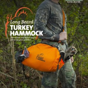 Peregrine Field Gear Hunting Long Beard Turkey Hammock Carrier Holder with Non-Slip Neoprene Shoulder Pad - Orange