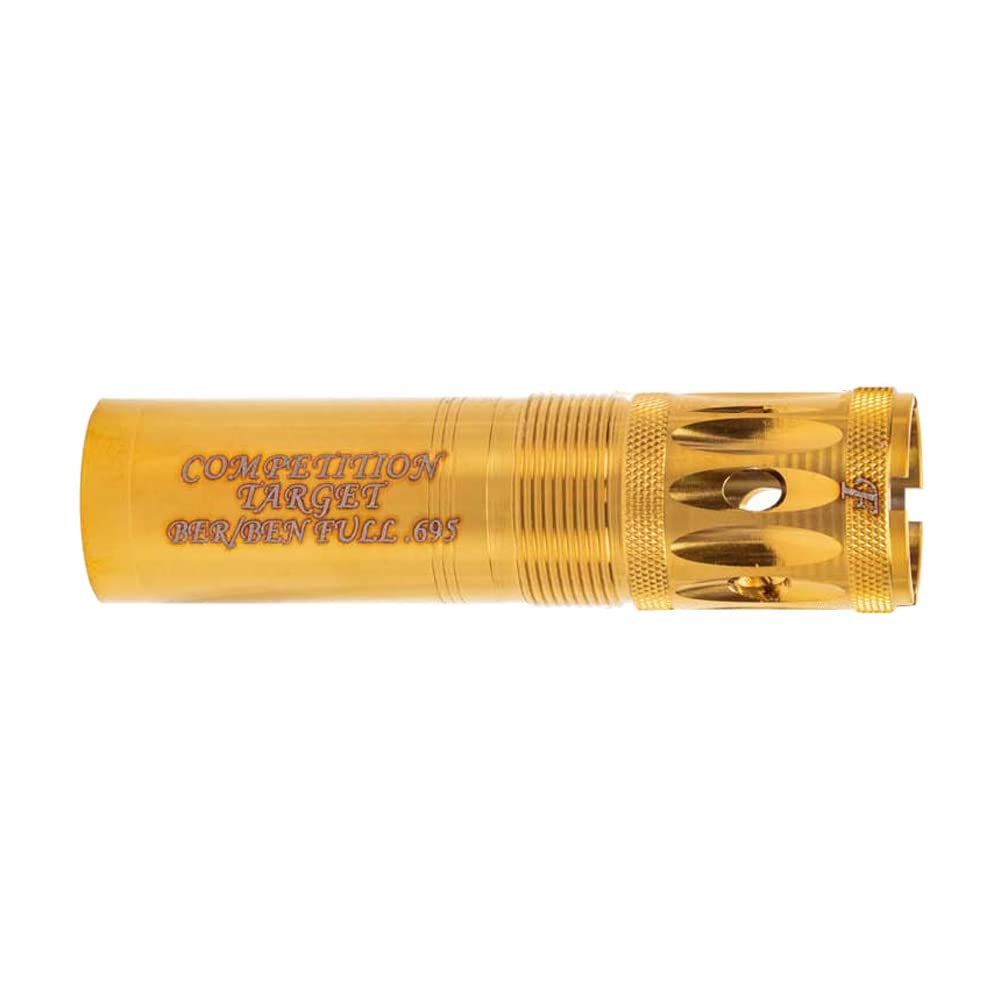 Carlsons Choke Tubes 12 Gauge Compatible for Beretta Benelli Mobil [ Full | 0.695 Diameter ] Stainless Steel | Gold Competition Target Ported Sporting Clays Choke Tube | Made in USA