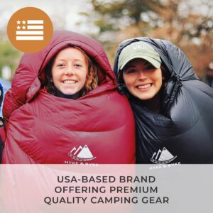 Hyke & Byke Quandary 15 F Hiking & Backpacking Sleeping Bag - 3 Season, 650FP Duck Down Sleeping Bag - Ultralight - Maroon - 72in - Short