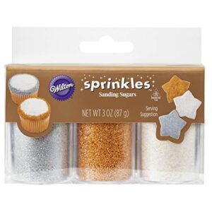 wilton sprinkles sanding sugars, white sliver & gold, 3 ounce (1 pack)