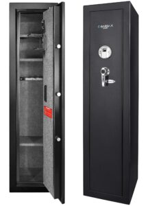 barska new large quick access biometric rifle gun safe cabinet (13.75 in x 13.38 in x 57 in)