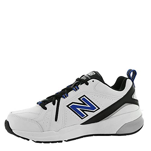 New Balance Men's 608 V5 Casual Comfort Cross Trainer, White/Team Royal, 8.5