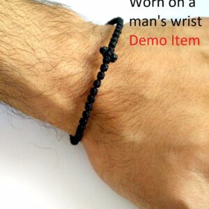 Iconsgr Handmade Christian Orthodox Komboskoini, Prayer Rope Bracelet Black VM1