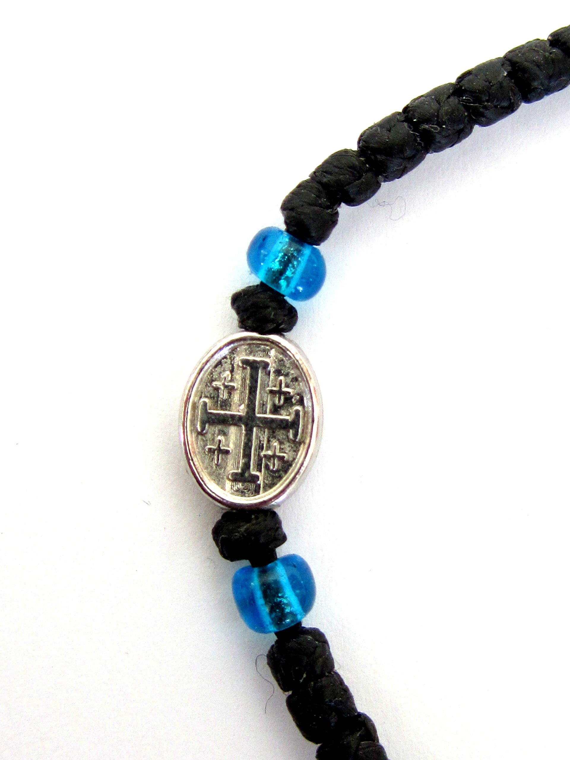 Iconsgr Handmade Christian Orthodox Komboskoini, Prayer Rope Bracelet Black VM1