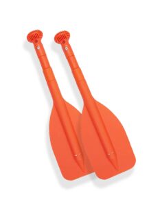 pactrade marine boat kayak raft set of 2 mini telescopic 21'' - 42'' paddle orange blade round grip no direction limit (2 pcs)