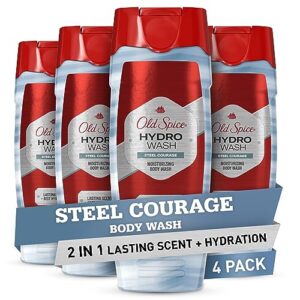 old spice hydro body wash hardest working collection steel courage, 16.0 oz (pack of 4)