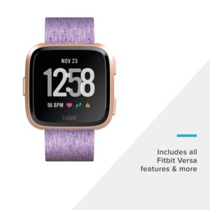 Fitbit Versa Special Edition Smart Watch, Lavender Woven, One Size (S & L Bands Included)