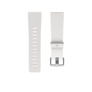 fitbit versa family accessory band, official fitbit product, classic, white, large