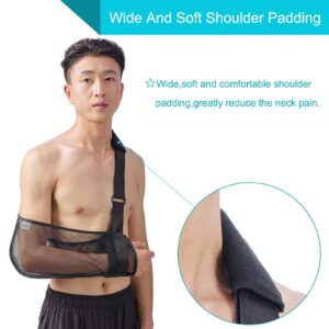 Arm Sling for Shoulder Injury Broken Arm Elbow Medical Grade Quality Mesh Arm Support Small for Men Women Injury Recovery Arm Immobilizer Unisex, 13"-16" Black