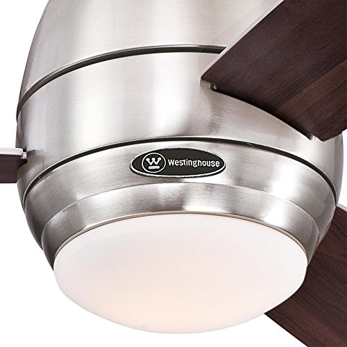 Westinghouse 7217900 Halley 44-Inch Brushed Nickel Indoor Ceiling Fan, LED Light Kit with Frosted Opal Glass, Remote Control Included