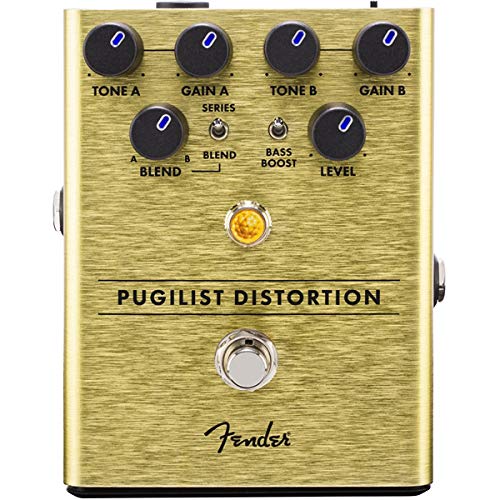 Fender Pugilist Distortion Pedal Bundle with Power Supply, Fender Instrument Cable, and 24 Picks