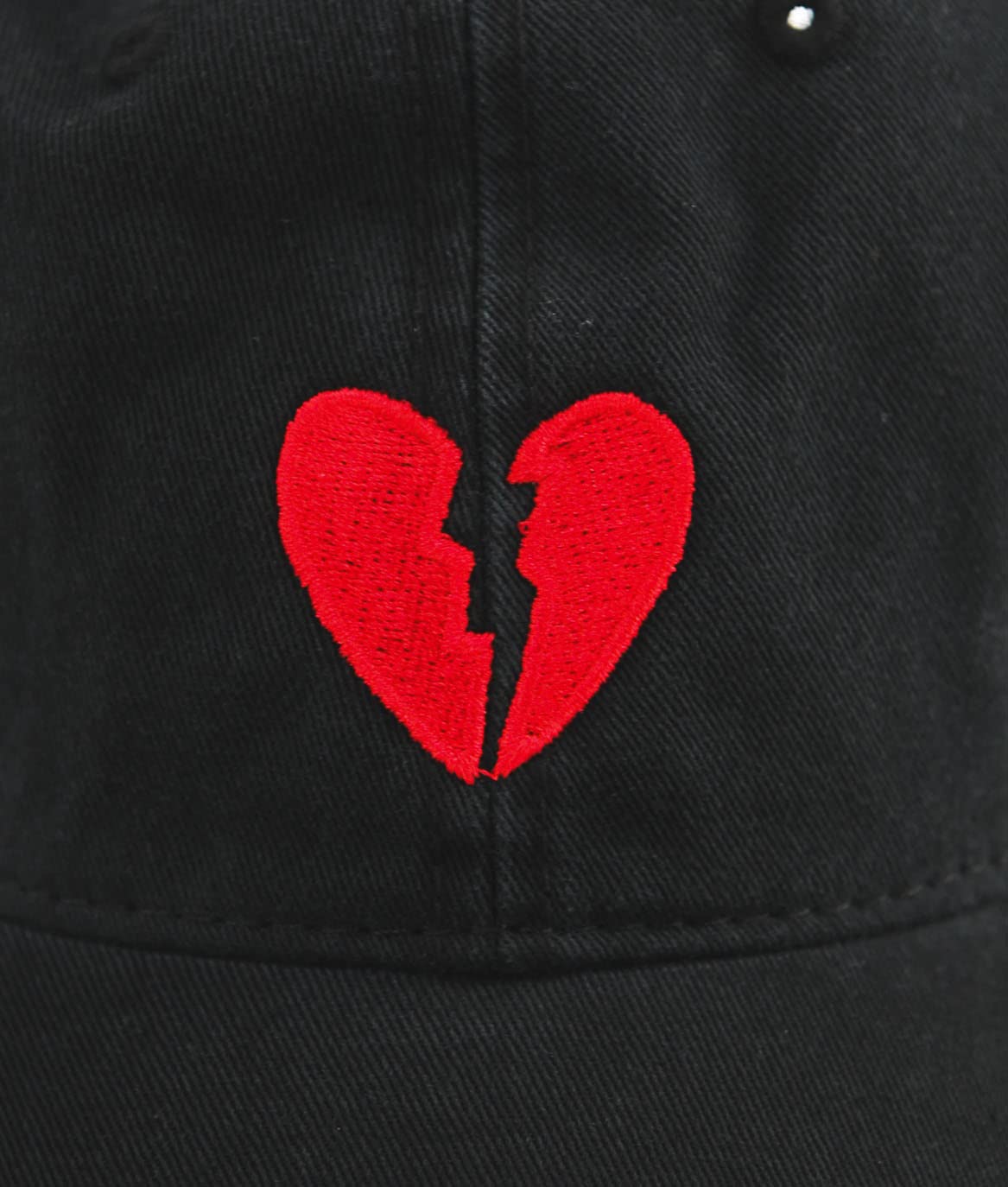 Riot Society Broken Heart Embroidered Mens Adjustable Dad Hat Black