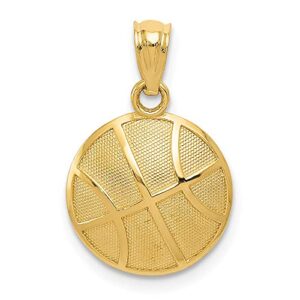 IceCarats 14K Yellow Gold Basketball Necklace Charm Sports Pendant Only