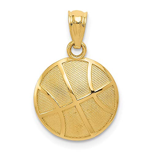 IceCarats 14K Yellow Gold Basketball Necklace Charm Sports Pendant Only