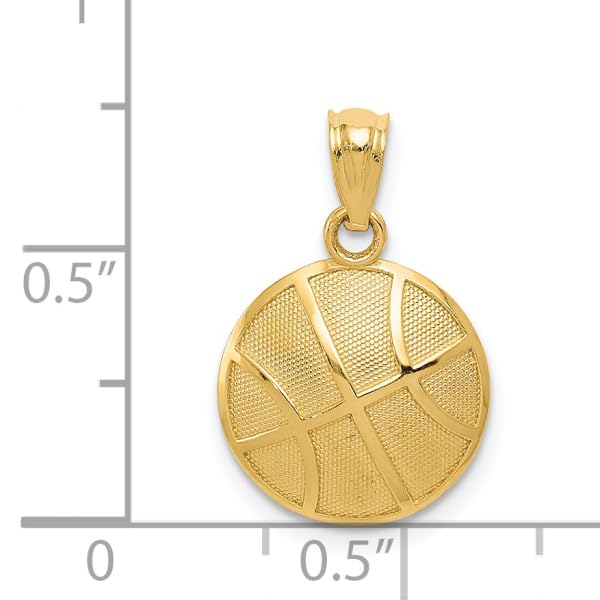 IceCarats 14K Yellow Gold Basketball Necklace Charm Sports Pendant Only