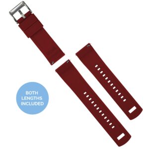 BARTON WATCH BANDS Quick Release Elite Silicone Watch Bands, Black Top/Crimson Red Bottom, 22mm