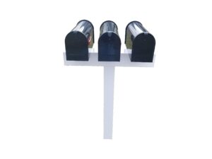 handy post for 3 s,m mailboxes, 42-in x 31-in, white, vinyl sleeve