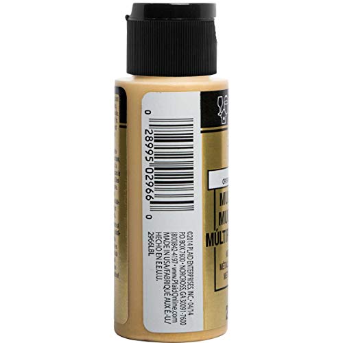 FolkArt multisurface metallic paint, 2 oz, Bright Gold