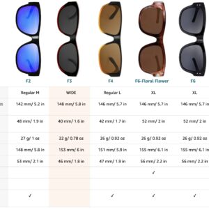 The Fresh High Definition Polarized Wrap Around Sunglasses for Wide Prescription Glasses 64mm Gift Box (F304-Tortoise, Brown)