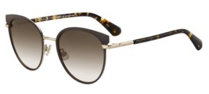 kate spade women's janalee round sunglasses, havana, 53 mm